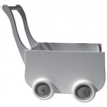 Carrito de madera muñecas gris